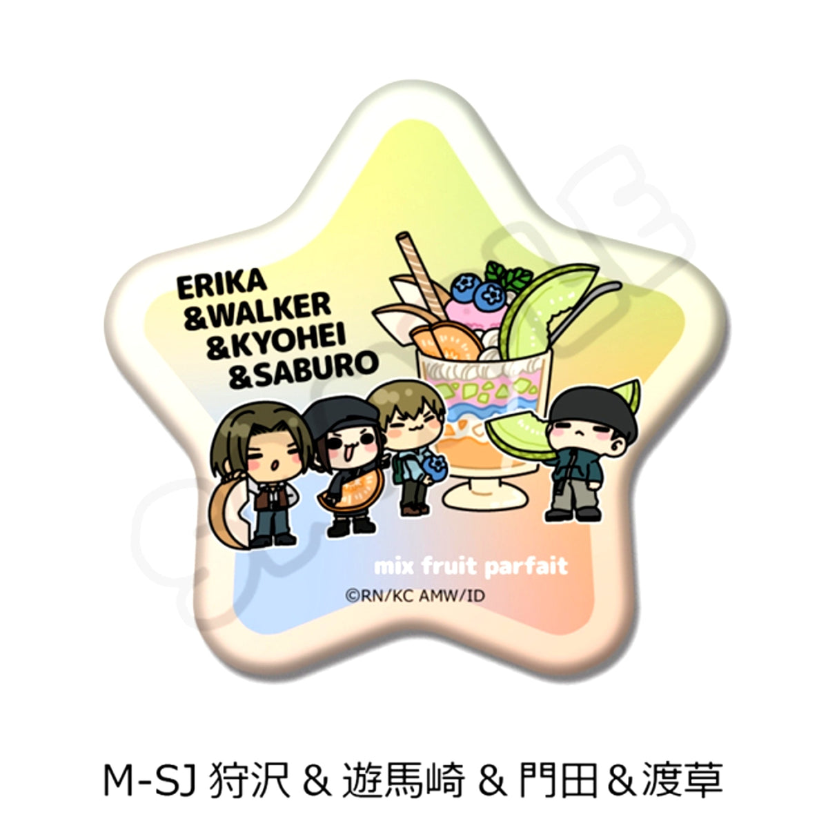 TV Anime Durarara!!x2 Vol.2 Star-Shaped Can Badge M-SJ (Karisawa & Yumasaki & Kadota & Togusa) [NEW]