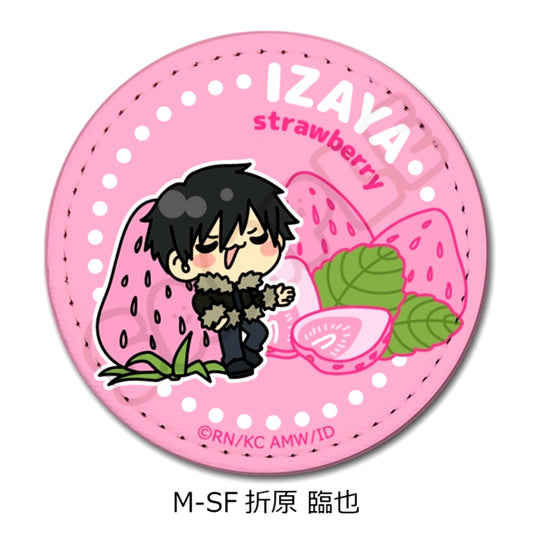 TV Anime Durarara!!x2 Vol.2 Leather Badge (Round) M-SF (Izaya Orihara) [NEW]