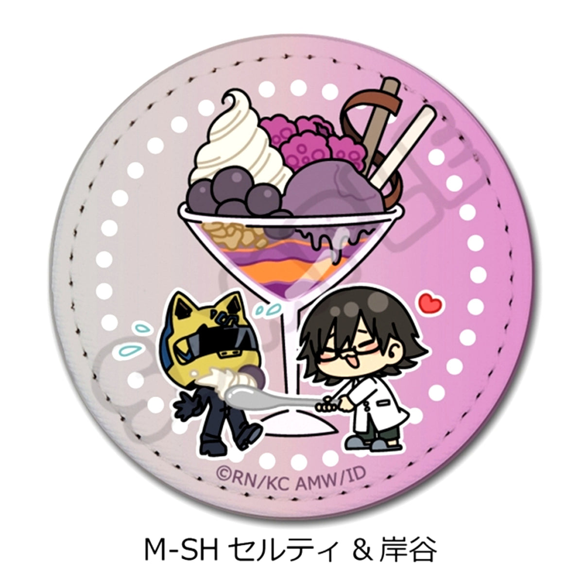 TV Anime Durarara!!x2 Vol.2 Leather Badge (Round) M-SH (Celty & Kishitani) [NEW]