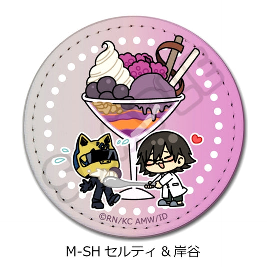 TV Anime Durarara!!x2 Vol.2 Leather Badge (Round) M-SH (Celty & Kishitani) [NEW]