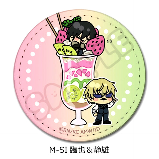TV Anime Durarara!!x2 Vol.2 Leather Badge (Round) M-SI (Izaya & Shizuo) [NEW]