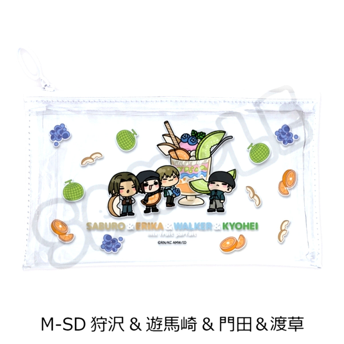 TV Anime Durarara!!x2 Vol.2 Flat Clear Pouch M-SD (Karisawa & Yumasaki & Kadota & Togusa) [NEW]