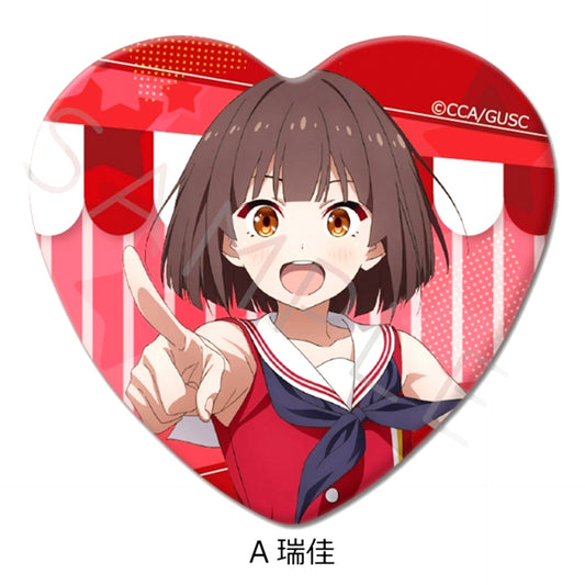 Grow Up Show: Sunflower Circus Heart-Shaped Can Badge A (Mizuka) [NEW]