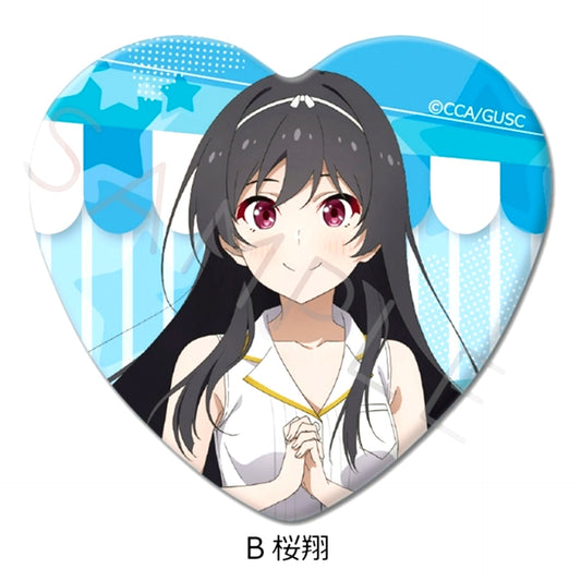 Grow Up Show: Sunflower Circus Heart-Shaped Can Badge B (Ouka) [NEW]