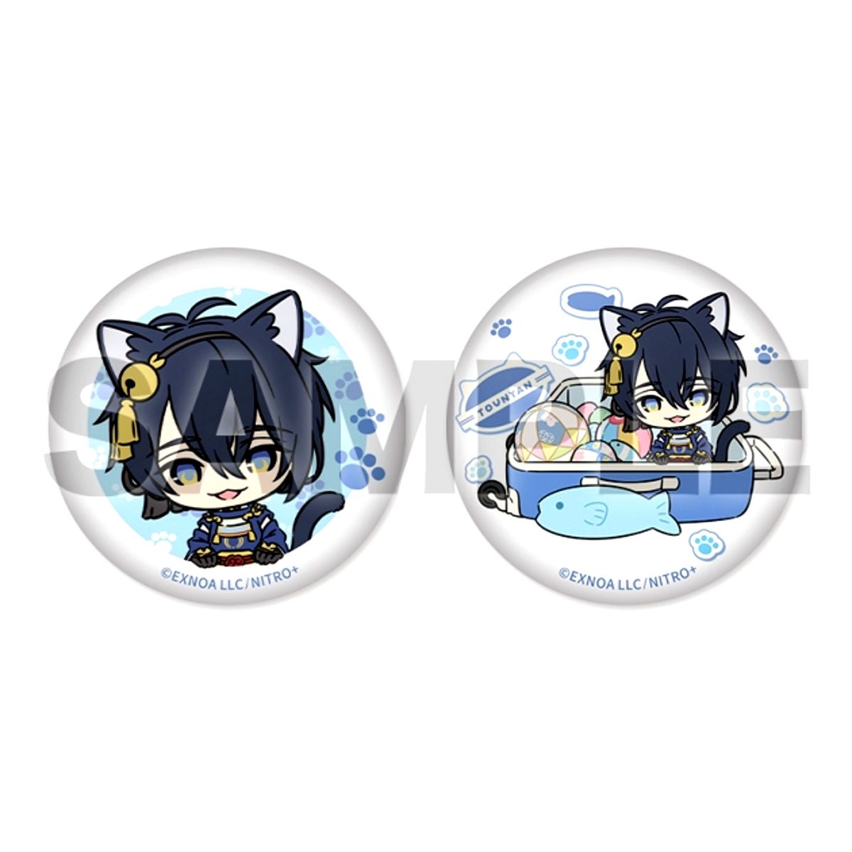 Touken Ranbu ONLINE Touneko Danshi Button Set 001: Mikazuki Munechika Tiger Bell ver. Goods - Badge [NEW]