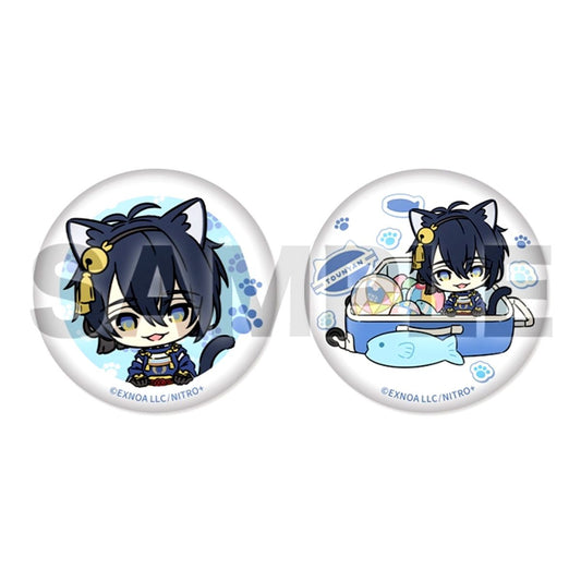 Touken Ranbu ONLINE Touneko Danshi Button Set 001: Mikazuki Munechika Tiger Bell ver. Goods - Badge [NEW]