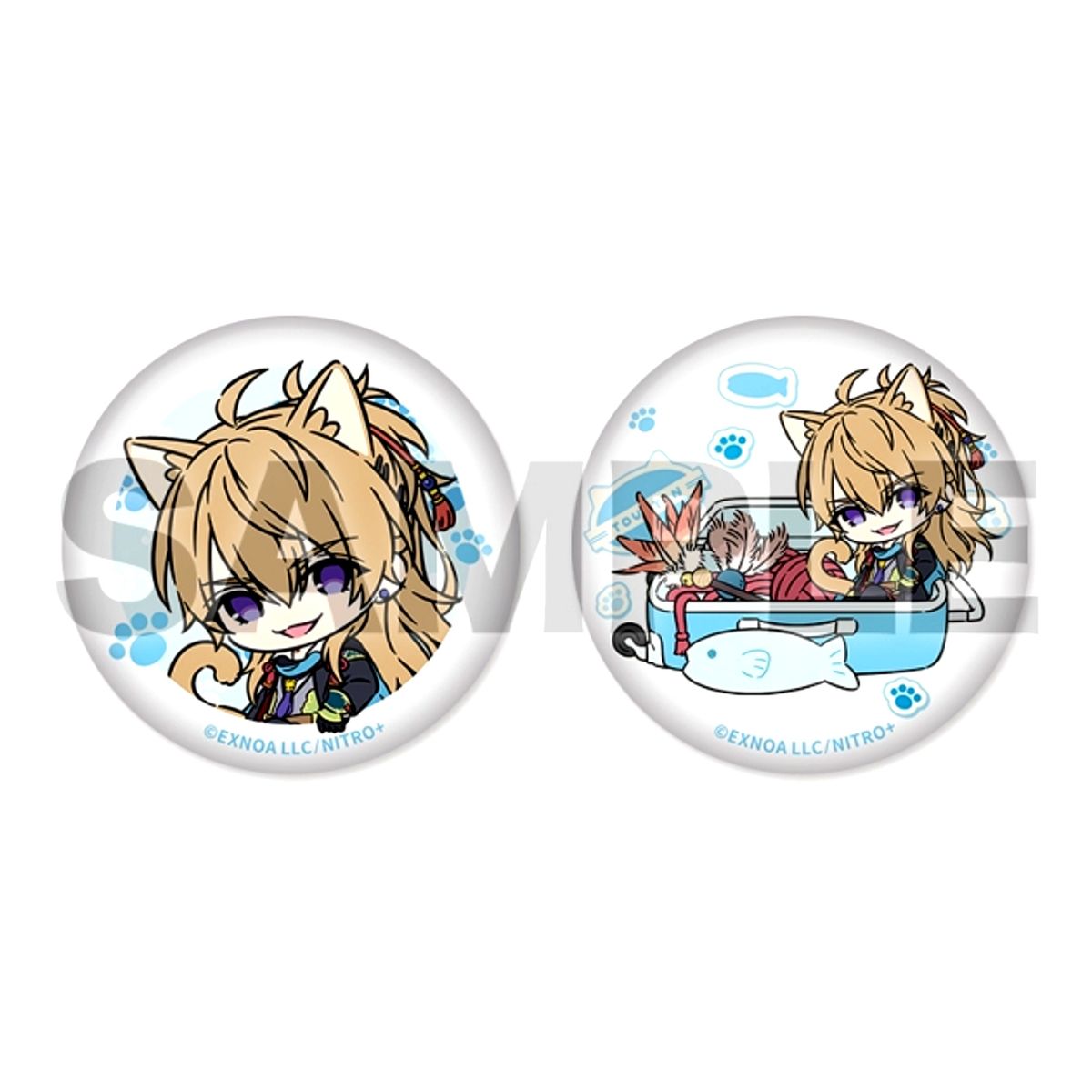 Touken Ranbu ONLINE Touneko Danshi Button Set 002: Koryuu Kagemitsu Tiger Bell ver. Goods - Badge [NEW]