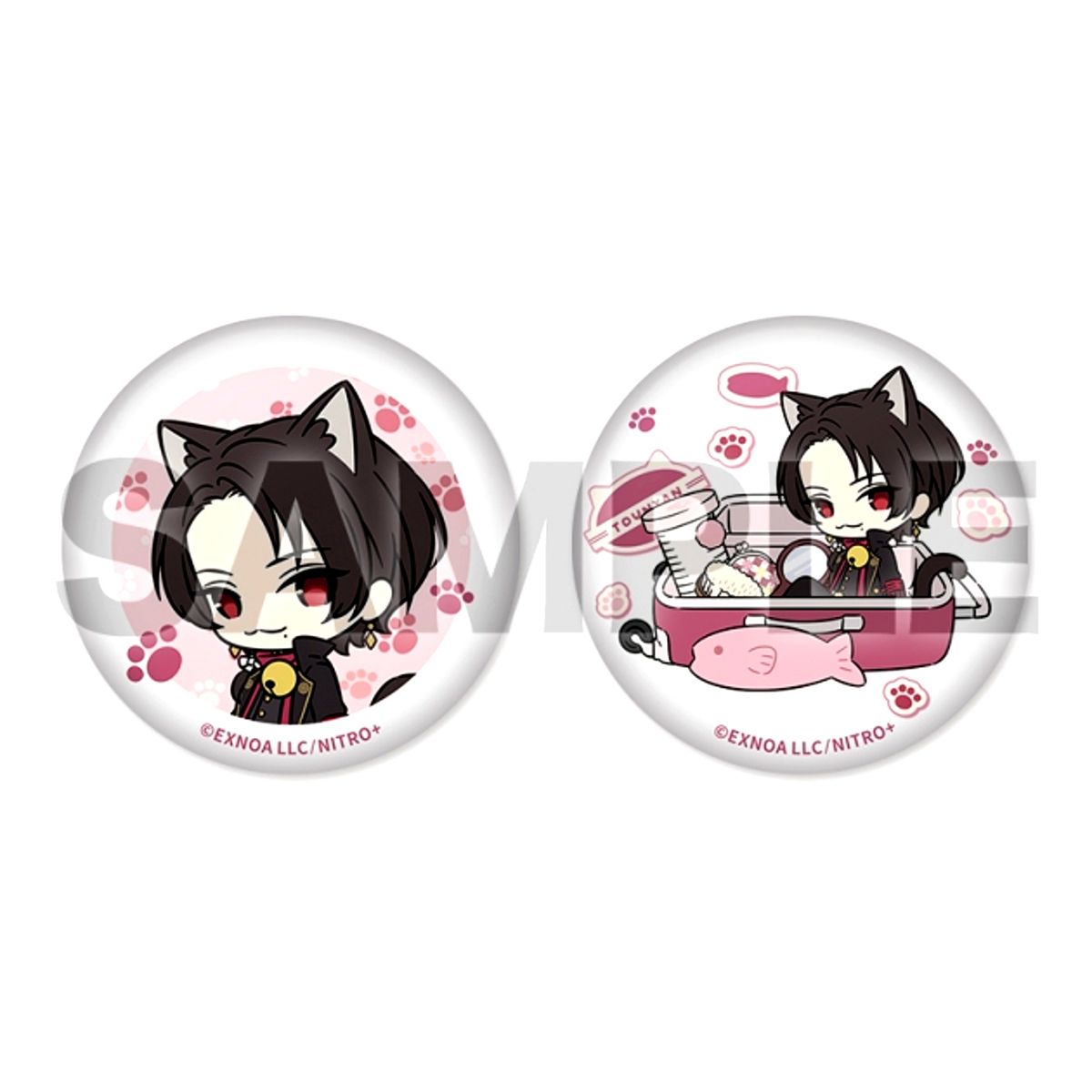 Touken Ranbu ONLINE Touneko Danshi Button Set 003: Kashu Kiyomitsu Tiger Bell ver. Goods - Badge [NEW]