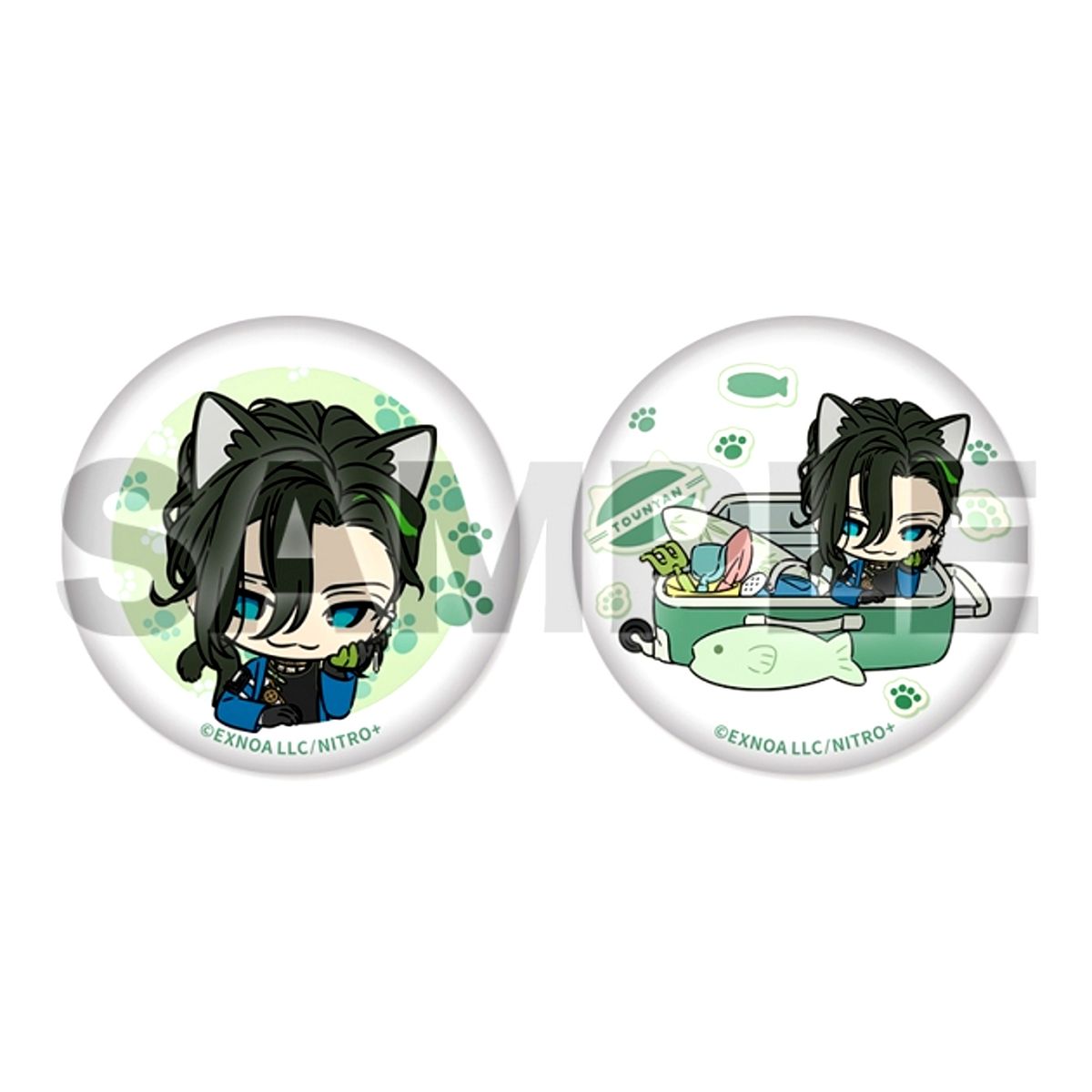 Touken Ranbu ONLINE Touneko Danshi Button Set 006: Sasanuki Tiger Bell ver. Goods - Badge [NEW]