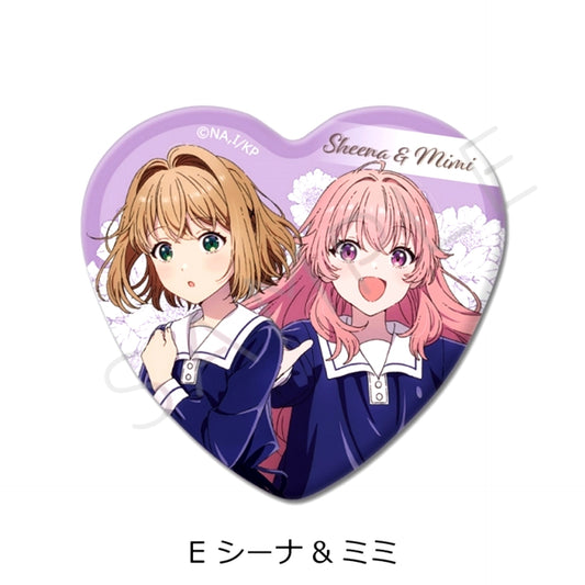 TV Anime I Want to Love You Till Your Dying Day Heart-Shaped Can Badge E (Sheena & Mimi) [NEW]