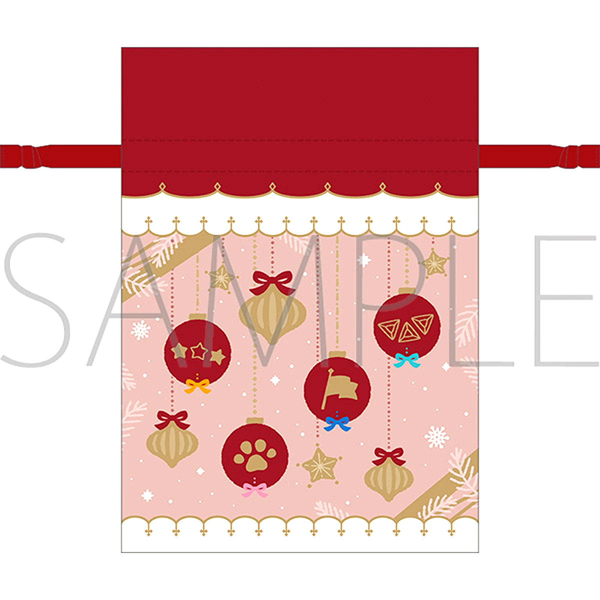 THE IDOLM@STER SideM Gift Bag Style Ribbon Drawstring Pouch / Red M Fes 2026 [NEW]