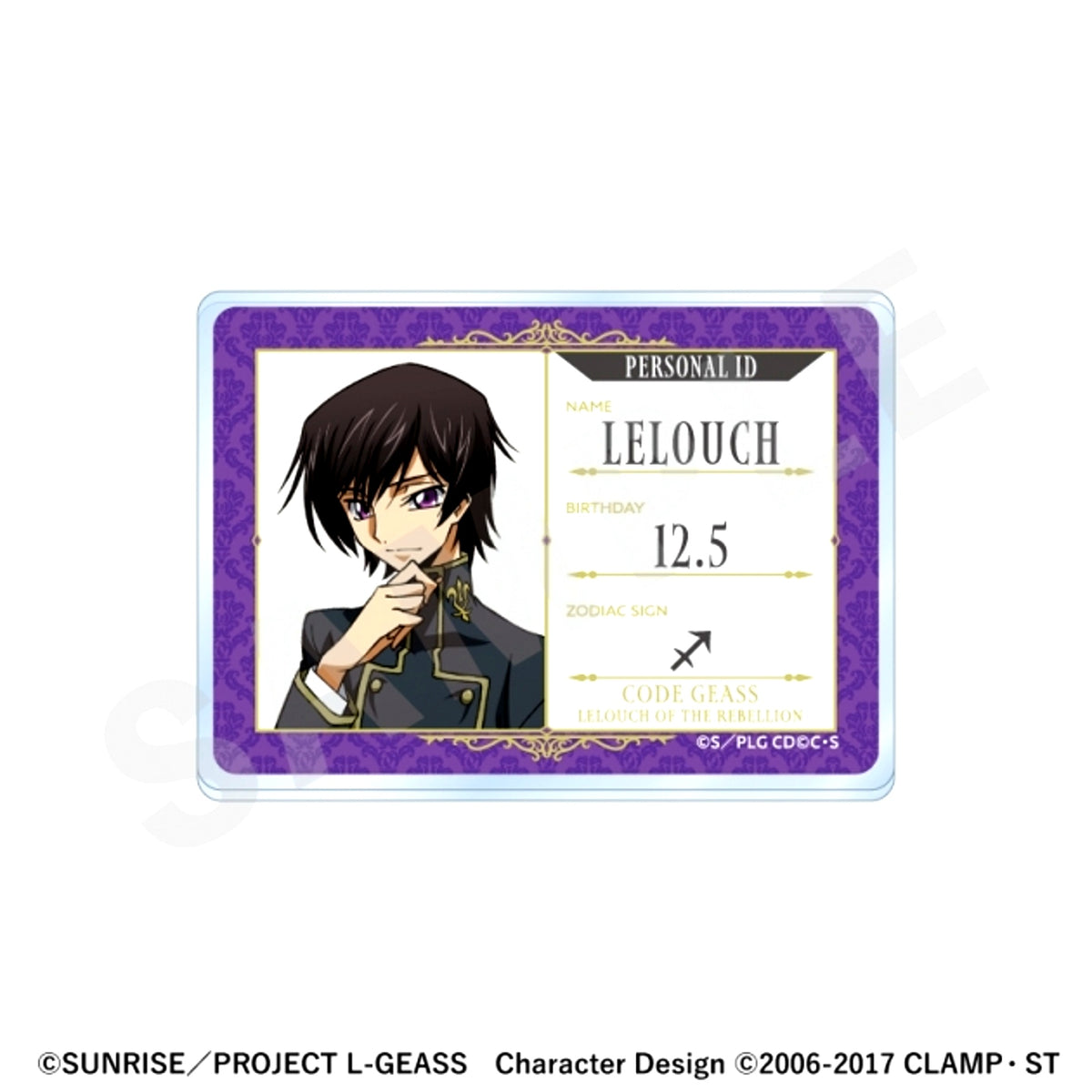 Code Geass: Lelouch of the Rebellion Name Badge (Lelouch) [NEW]