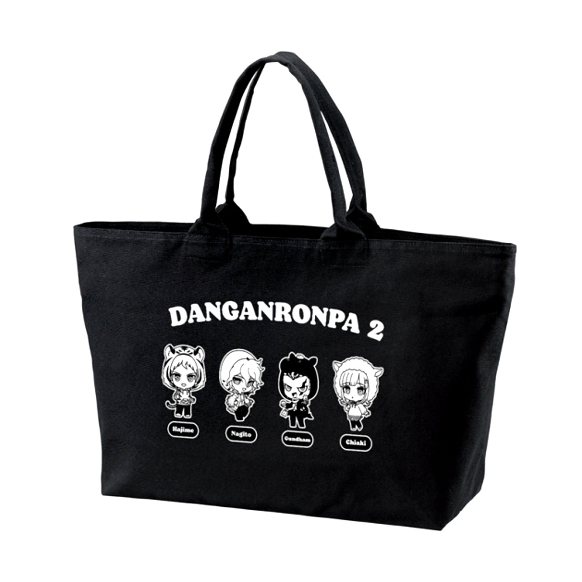 Danganronpa Series Hajime Hinata & Nagito Komaeda & Gundham Tanaka & Chiaki Nanami Chibi Character Animal Hoodie ver. BIG Zip Tote Bag [NEW]