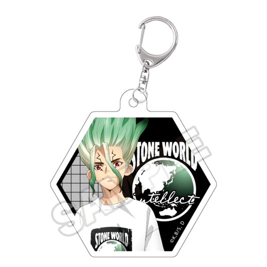 Dr.STONE Monotone Street Die Cut Acrylic Keychain Senku Ishigami Goods - Keychain Resale [NEW]