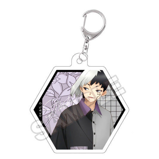 Dr.STONE Monotone Street Die Cut Acrylic Keychain Gen Asagiri Goods - Keychain Resale [NEW]