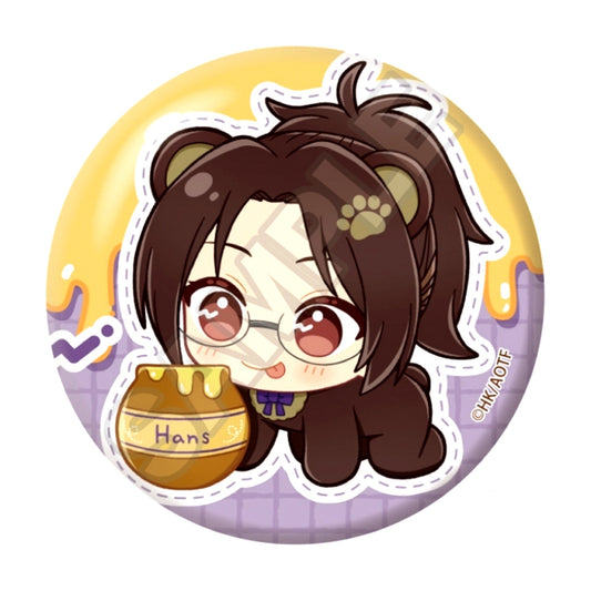 Attack on Titan Nui Peace Friends Hungry Bear Can Badge Hange Zoe (Reissue) [NEW]