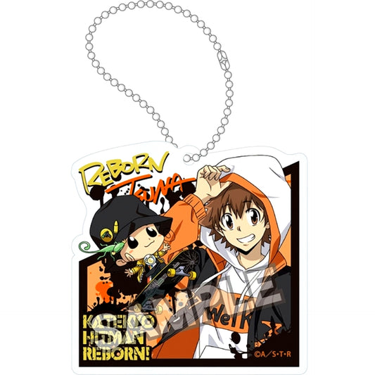 Katekyo Hitman Reborn! Street Fashion Acrylic Keychain Reborn & Tsunayoshi (Reissue) [NEW]