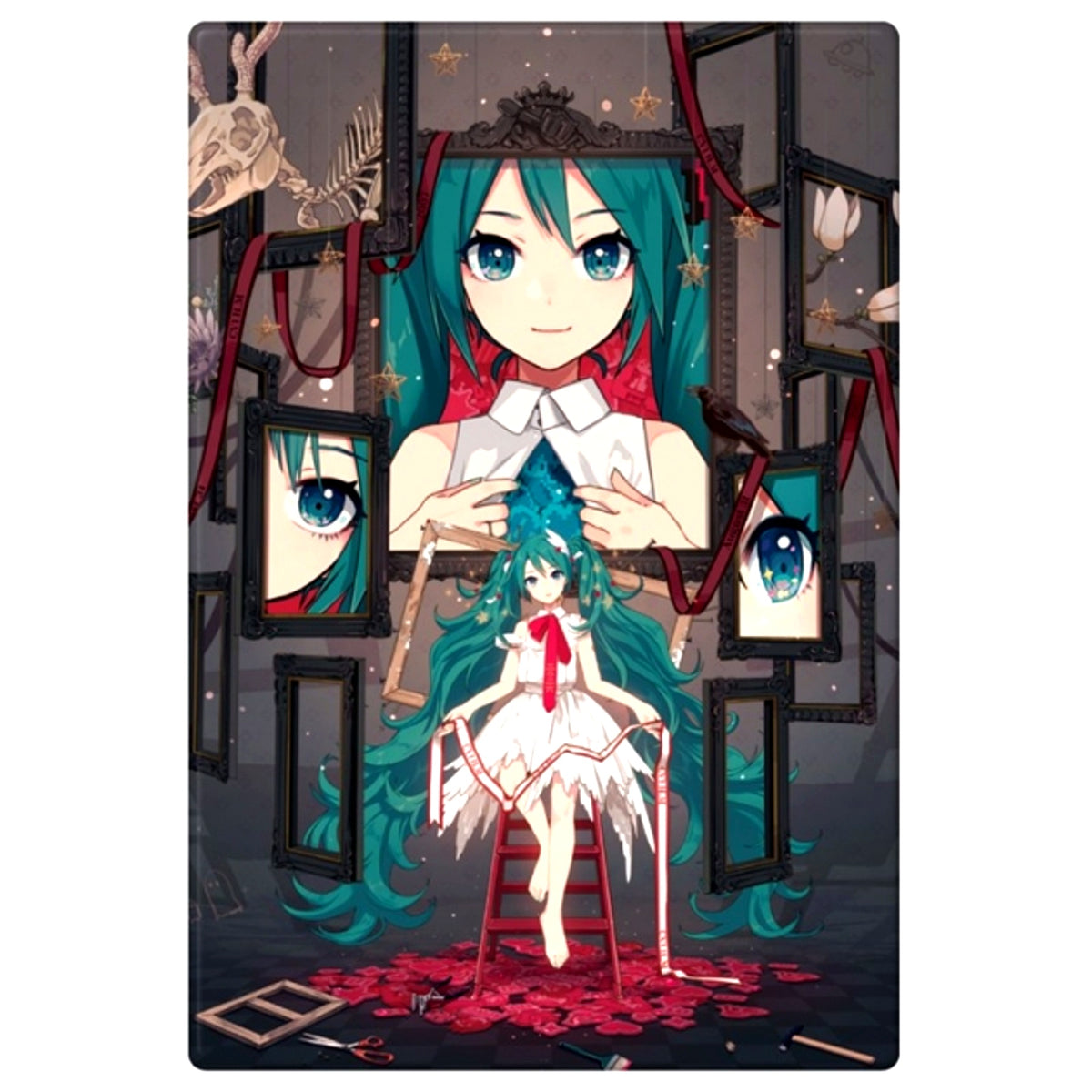 Hatsune Miku and Eko iXima Mixed Media Exhibition Square Can Badge (B) [NEW]