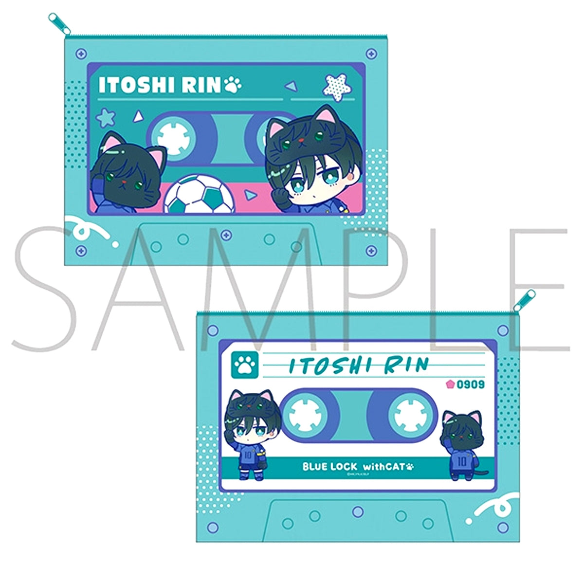 Blue Lock Season 2 withCAT illustration Ver. Clear Pouch / Rin Itoshi [NEW]