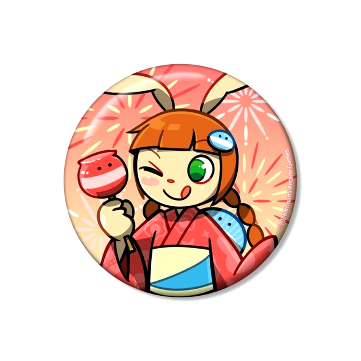 pop'n music High Cheers!! Newly Drawn Mimi Summer Festival ver. 75mm Can Badge [NEW]