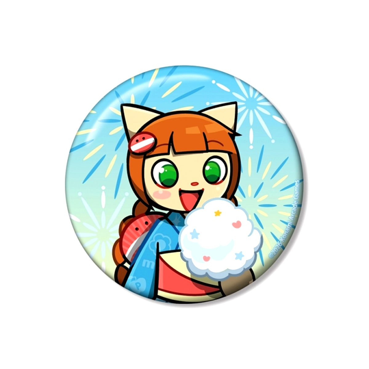 pop'n music High Cheers!! Newly Drawn Nyami Summer Festival ver. 75mm Can Badge [NEW]