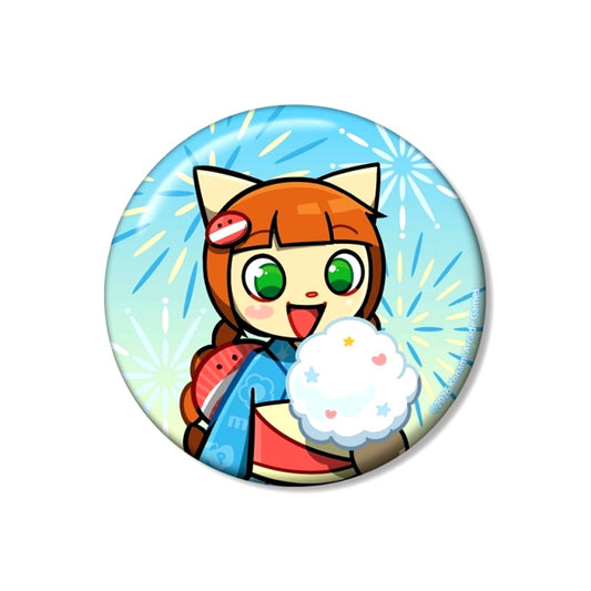 pop'n music High Cheers!! Newly Drawn Nyami Summer Festival ver. 75mm Can Badge [NEW]