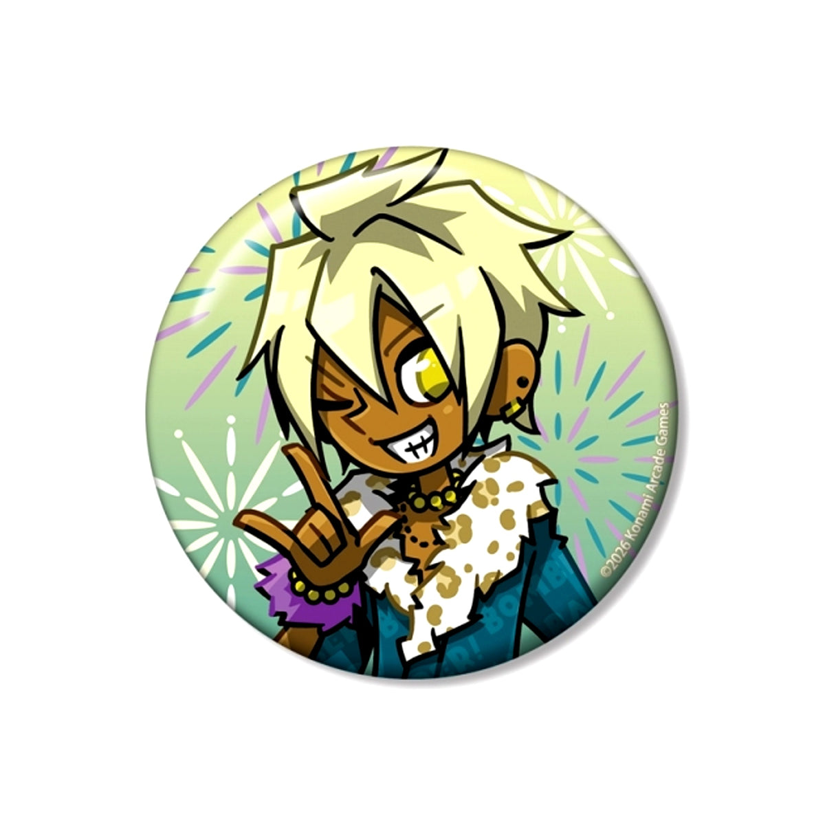 pop'n music High Cheers!! Newly Drawn Chara-O Summer Festival ver. 75mm Can Badge [NEW]