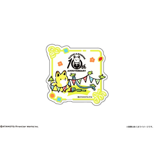 Tanuki to Kitsune Acrylic Badge Fox Goods - Badge [NEW]