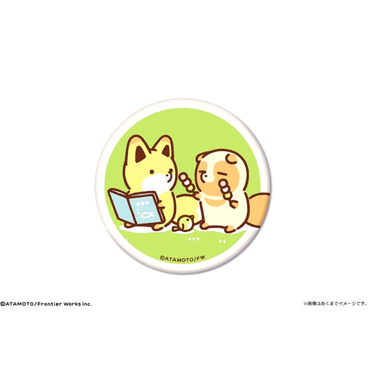 Tanuki to Kitsune Matte Can Badge Let's Eat Together [NEW]