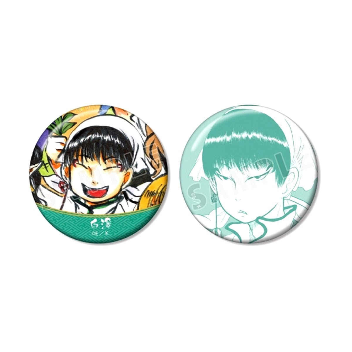 Manga Hozuki's Coolheadedness Hakutaku Set of 2 Buttons Goods - Badge [NEW]