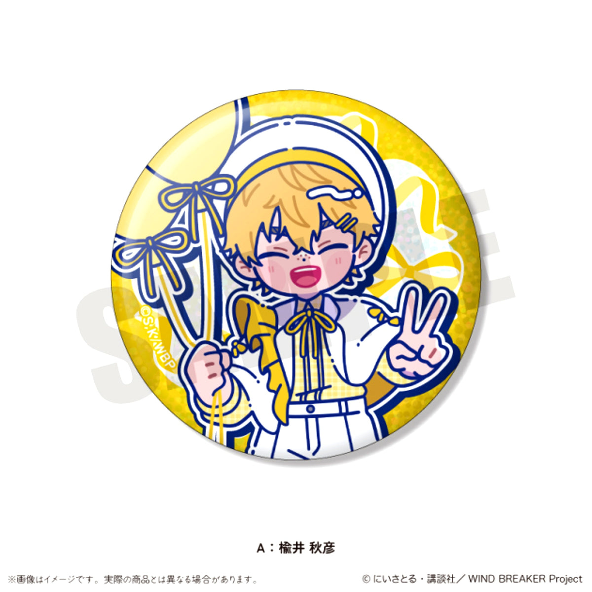 TV Anime WIND BREAKER Nyutoro Birthday Goods Akihiko Nirei Glitter Can Badge A [NEW]