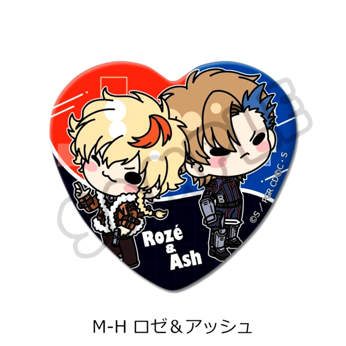 Code Geass: Roze of the Recapture Heart Shaped Button M-H(Rose & Ash) Goods - Badge [NEW]