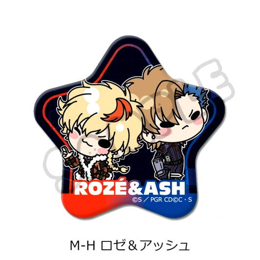 Code Geass: Roze of the Recapture Star-Shaped Can Badge M-H (Roze & Ash) [NEW]