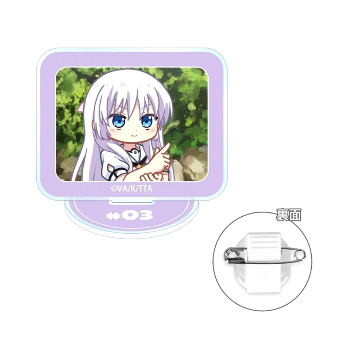 TV Anime Summer Pockets Naruse Shiroha Yurukoma Acrylic Stand Multi Button ver.A Goods - Badge [NEW]