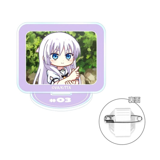 TV Anime Summer Pockets Naruse Shiroha Yurukoma Acrylic Stand Multi Button ver.A Goods - Badge [NEW]