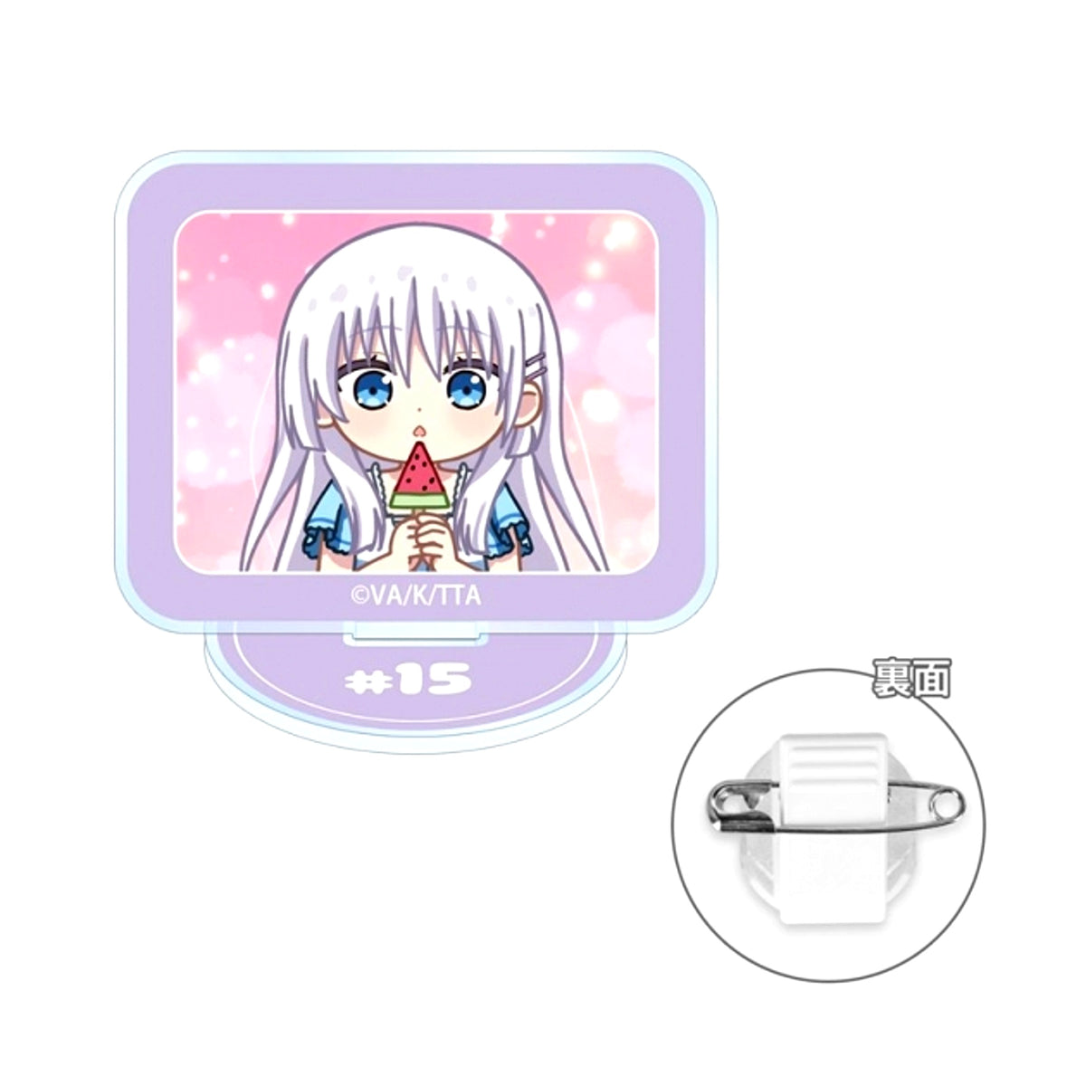 TV Anime Summer Pockets Naruse Shiroha Yurukoma Acrylic Stand Multi Button ver.B Goods - Badge [NEW]