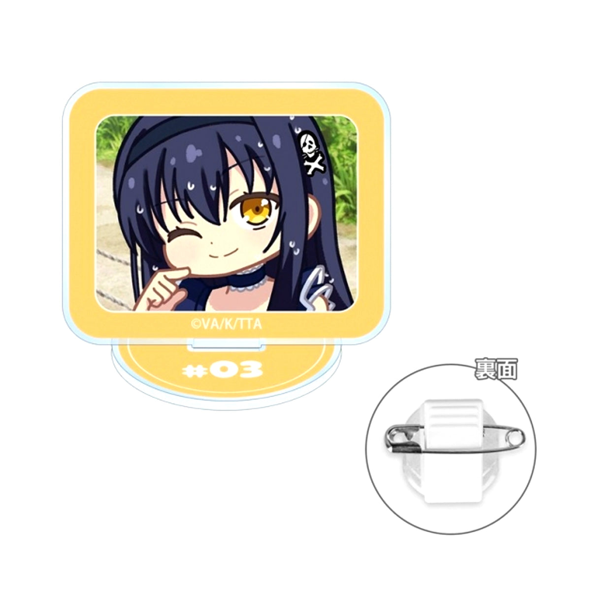 TV Anime Summer Pockets Kamome Kushima Yurukoma Acrylic Stand Multi Button ver.A Goods - Badge [NEW]