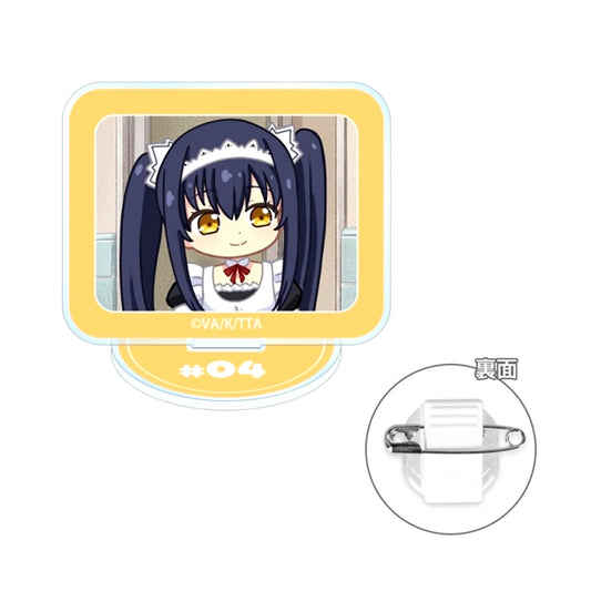 TV Anime Summer Pockets Kamome Kushima Yurukoma Acrylic Stand Multi Button ver.B Goods - Badge [NEW]