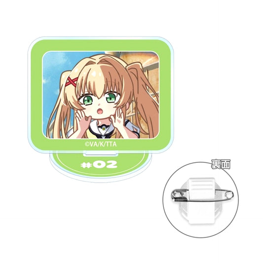 TV Anime Summer Pockets Tsumugi Wenders Yurukoma Acrylic Stand Multi Button ver.A Goods - Badge [NEW]