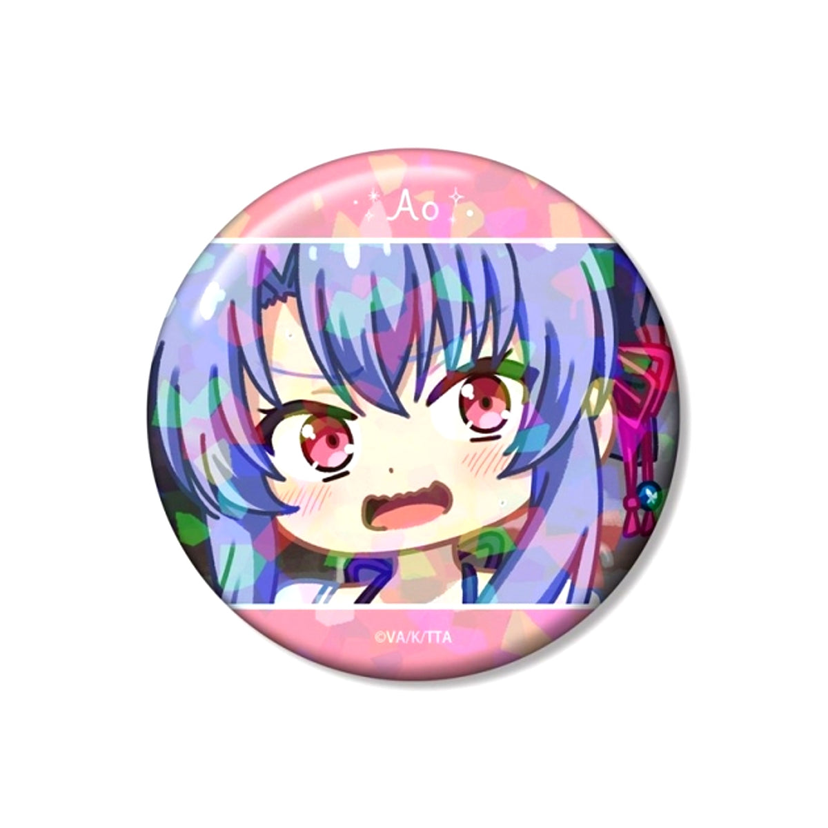 TV Anime Summer Pockets Ao Sorakado Yurukoma 75mm Hologram Button ver.B Goods - Badge [NEW]