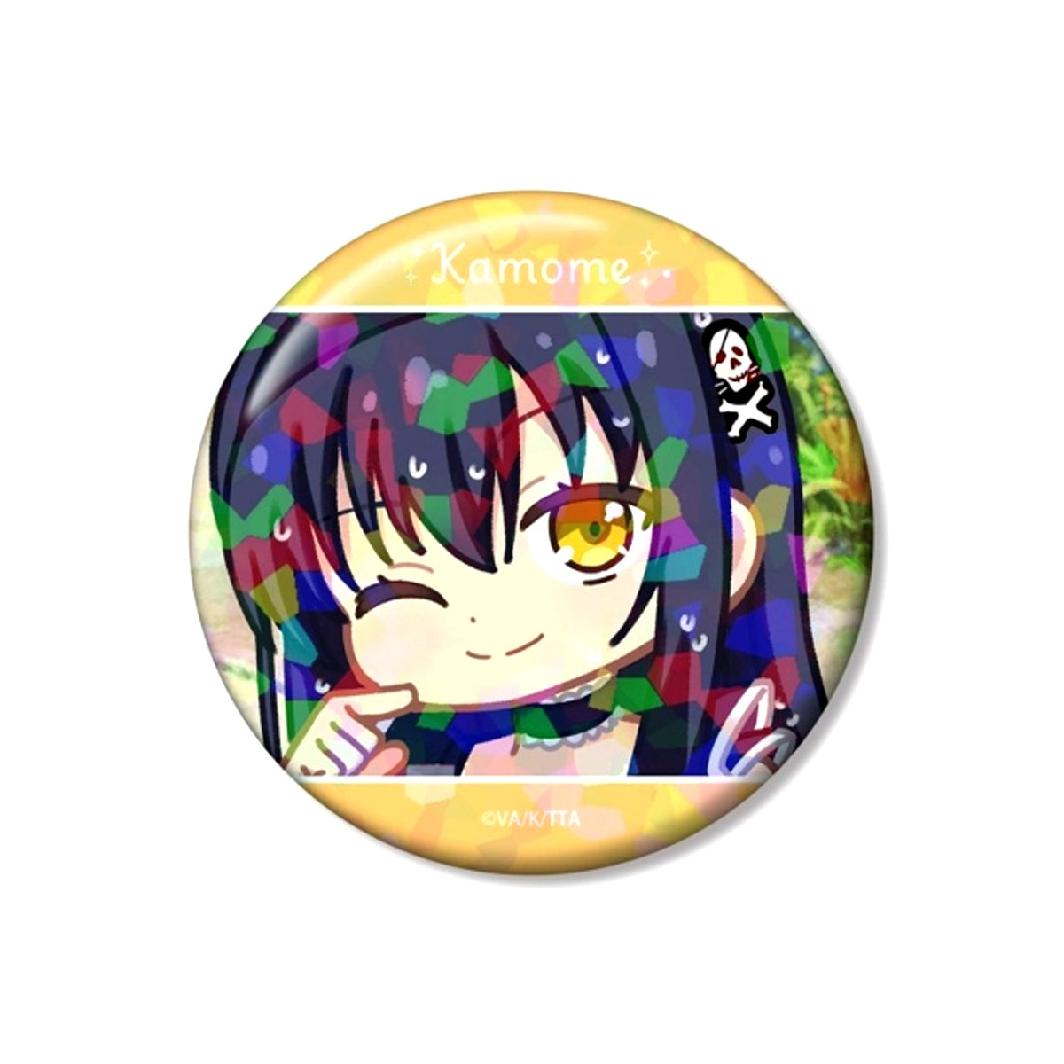 TV Anime Summer Pockets Kamome Kushima Yurukoma 75mm Hologram Button ver.A Goods - Badge [NEW]