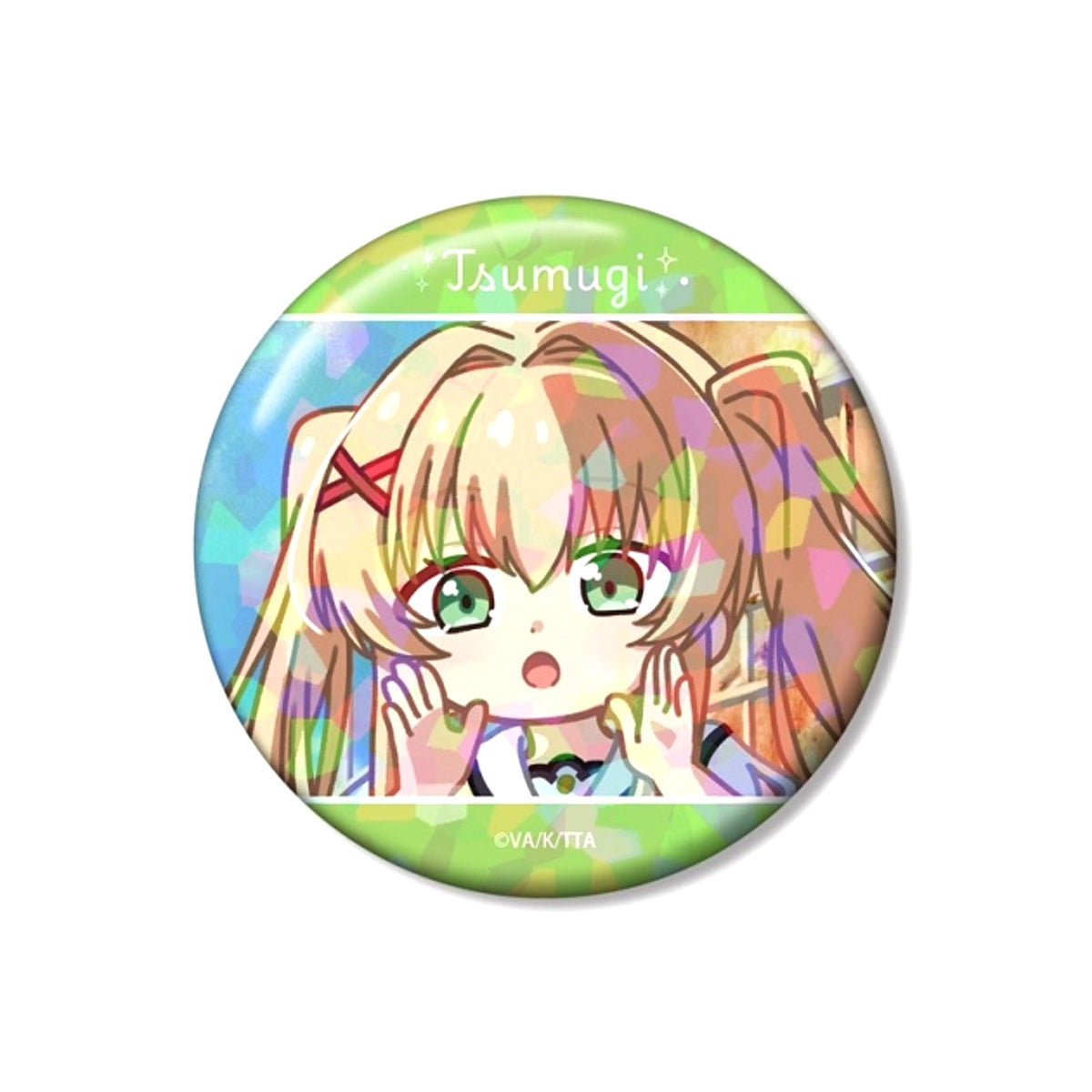 TV Anime Summer Pockets Tsumugi Wenders Yurukoma 75mm Hologram Button ver.A Goods - Badge [NEW]