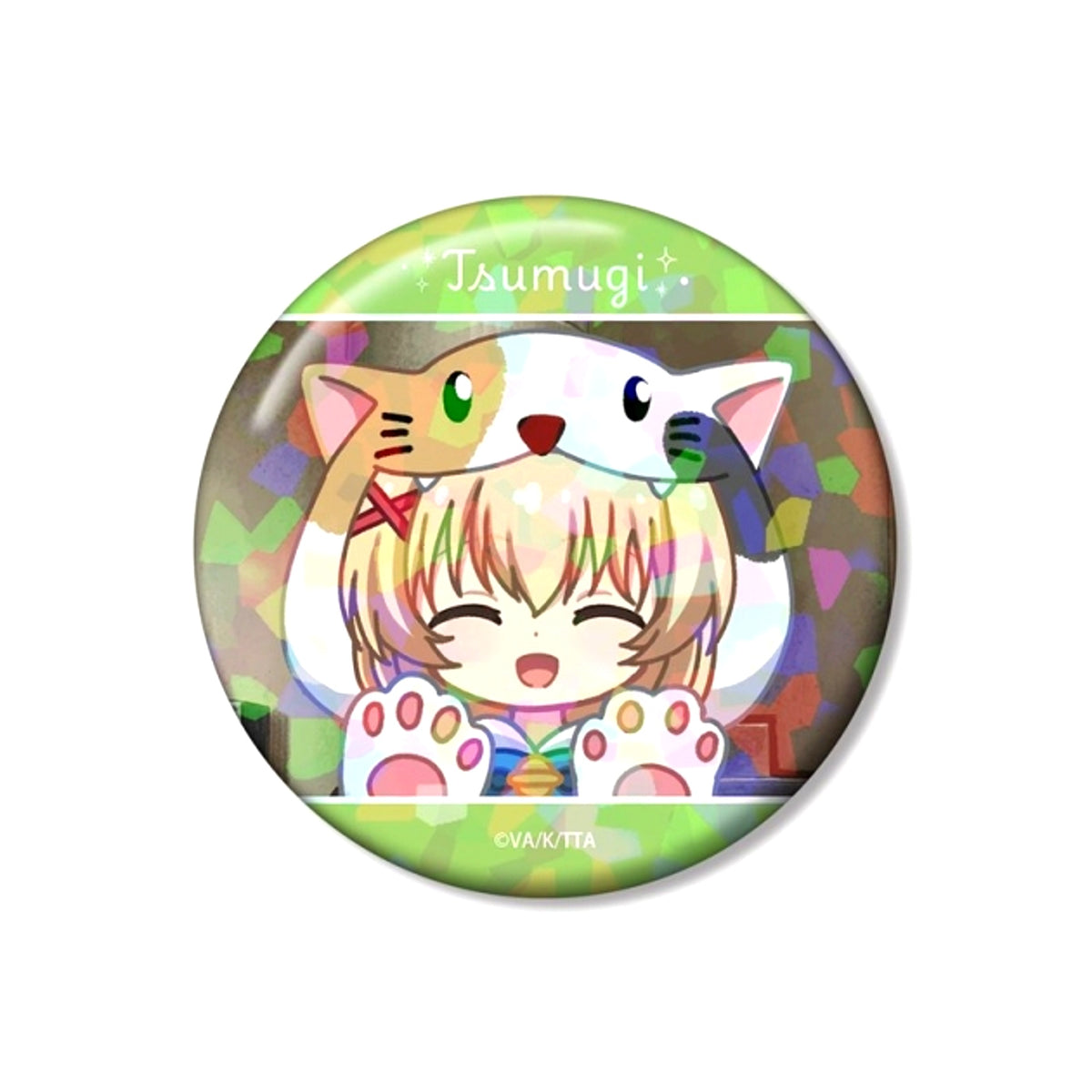 TV Anime Summer Pockets Tsumugi Wenders Yurukoma 75mm Hologram Button ver.B Goods - Badge [NEW]