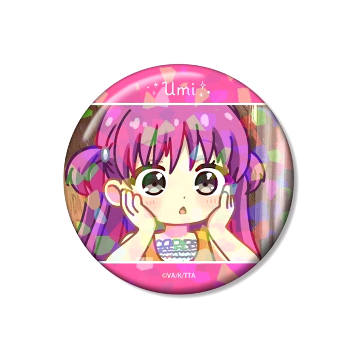 TV Anime Summer Pockets Umi Kato Yurukoma 75mm Hologram Can Badge ver.A [NEW]
