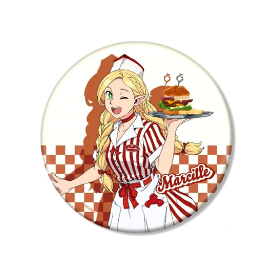 TV Anime Delicious in Dungeon Newly Drawn Marcille American Diner ver. BIG Can Badge (Reissue) [NEW]