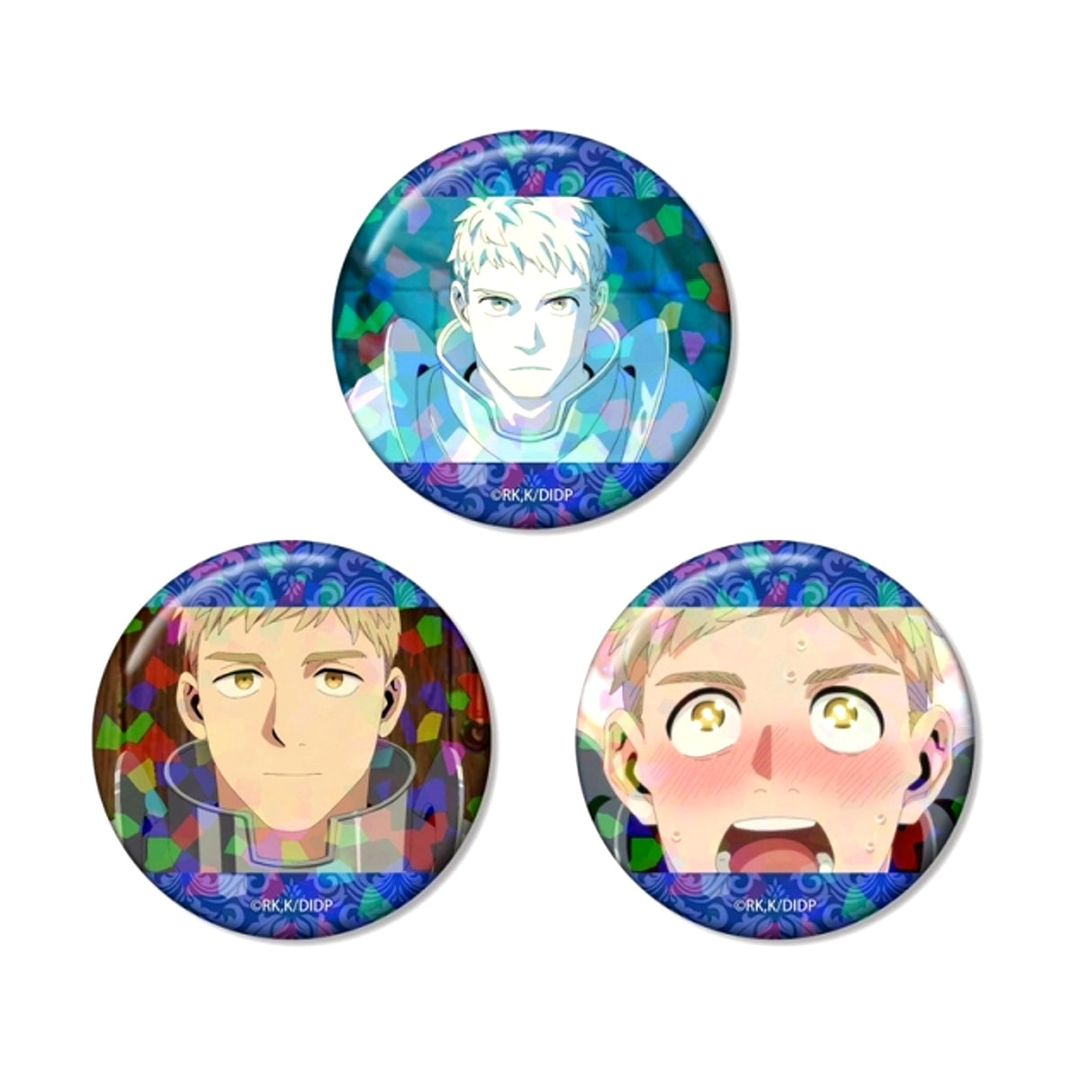 TV Anime Delicious in Dungeon Laios Scene Photo Hologram Can Badge Set of 3 (Reissue) [NEW]