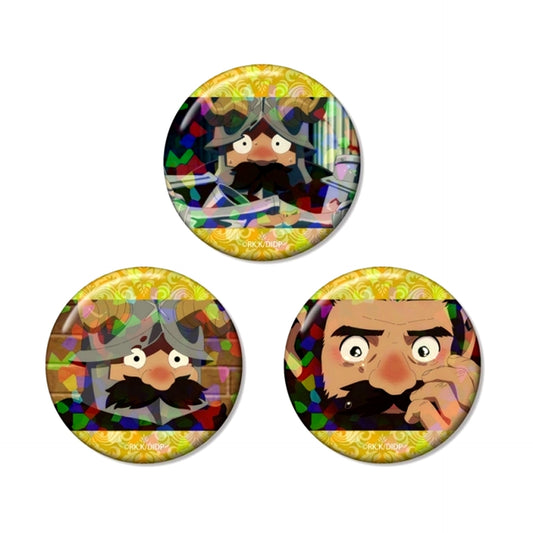 TV Anime Delicious in Dungeon Senshi Scene Photo Hologram Can Badge Set of 3 (Reissue) [NEW]
