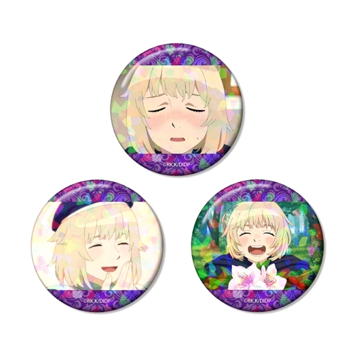 TV Anime Delicious in Dungeon Falin Scene Photo Hologram Can Badge Set of 3 (Reissue) [NEW]