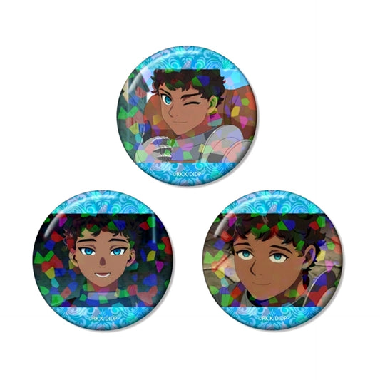 TV Anime Delicious in Dungeon Kabru Scene Photo Hologram Can Badge Set of 3 (Reissue) [NEW]