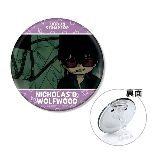 TV Anime TRIGUN STAMPEDE Nicholas D. Wolfwood Yurukoma 3WAY Can Badge ver.A (Reissue) [NEW]